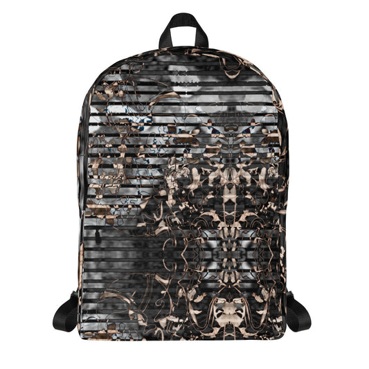 Dark Scan Print Backpack with front pocket
